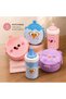 5-Piece Nutrition and Food Set – 3-Compartment Leak-Proof Flask Compatible Lunch Box for Children, School, Nursery, Travel - 5