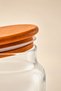 Sora Set of 6 Wooden Vacuum Lid Glass Spice Jar Storage Jars Natural 290 Cc, Bamboo Spoon Gift - 5