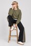 Contrast Color Seasonal Ayrobin Trousers Lnz0001 Black Khaki