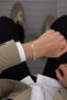 Strata Stainless Steel Men's Bracelet Gold Silver Color Double Tone Heavy Metal Bracelet - 2