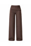 Women's Brown Shawl Detailed Wide Leg Non-Threaded 3 Thread Sweatpants - 7