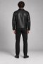 Men's Black, Comfortable Fit, Fur, Polo Collar, Zippered Leather Jacket - 5