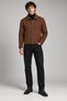 Men's Brown, Classic Collar Zippered Lined Cashmere Jacket – Regular Fit Short Cut Winter Cashmere Jacket - 3