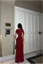 Degaje Slit Evening Dress Short Dress with Collar Sleeves - 2
