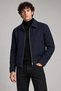 Men's Navy Blue, Classic Collar Zippered Lined Cashmere Jacket – Regular Fit Short Cut Winter Cashmere Jacket - 2