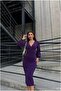 Double-Breasted Dress Collar Midi Long Sleeve