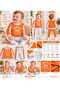 100% Cotton, Striped Detailed, Comfortable Fit, Snap Fasteners on the Shoulder, Baby Boy Double Pajama Set - 6