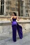 Satin Slit Maxi Evening Dress Fabric Dress Collar Heart - 5
