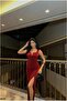Slit Maxi Evening Dress with Straps - 3