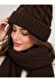 Women's Winter Knitted Beanie and Scarf Set - Set of 2 - 3