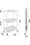 Foldable 3 Tier Metal Utility Rolling Cart, Folding Mobile Multi-Function Storage Trolley Org - 2