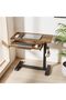 Fydeamer Height Adjustable Mobile Overbed Table with Keyboard Tray, Walnut - 2