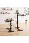 Fydeamer Height Adjustable Mobile Overbed Table with Keyboard Tray, Walnut - 3