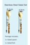 طقم أدوات مائدة عريض ومسطح، ذهبي، مقاوم للصدأ، خفيف الوزن، سهل التنظيف - 5