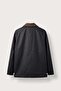 Men's Relax Fit Waxed Contrast Collar Seasonal Jacket Black - 2