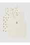 Lcw Kids Ecru Crew Neck Printed Boys' Undershirt 2-Pack
