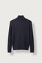 Men's Relax Fit Stand Collar Zippered Hair Knitwear Cardigan Navy Blue - 2