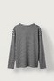 Men's Oversize Crew Neck Striped Sweatshirt Ecru-Smoked - 2