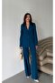 Monaco Women's Petrol Green Blazer Jacket Palazzo Trousers Double Suit - 2