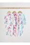 100% Cotton Pink Floral Patterned Double Zipper 3-Piece Jumpsuit Set Alyw50981 - 2