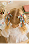 Mini Hearts Cotton Woven Ribbon Bow Ballerina Automatic Clip Buckle - 1 Piece - 3