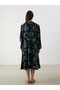 Ozmarka New Season Slash Neck Floral A-Line Dress - 4
