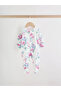 100% Cotton Pink Floral Patterned Double Zipper 3-Piece Jumpsuit Set Alyw50981 - 5