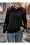 Lace Hood and Sleeve Detail - Women's Viscose Doubleknit Blouse - 5