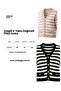 Black Striped Gold Buttoned V-Neck Knitwear Cardigan - 5