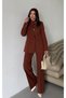 Monaco Women's Cinnamon Brown Blazer Jacket Palazzo Pants Double Suit - 4