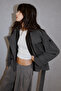 Bsk Standing Collar Thick Checked Coat Trench Coat - 4