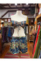 Green Color Shawl Patterned Silk Bustier Shorts Set - 8