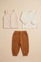 Baby Girl Quilted Vest, Ruffle Sleeve Blouse and Elastic Leg Pants 3-Piece Set - 3