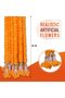 Marigold Garland for Decoration 5 Pcs of 5 feet Long Strands Artificial Marigold Flowers with Bell, Indian Décor for Pooja/Diwali/Rangoli/Wedding/Christmas - 2