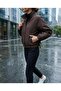Bondit Fabric Zippered Bomber Jacket Black-Brown