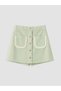 Green Gabardine Girls' Shorts Skirt