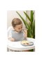 4-Piece Silicone Baby Feeding Set – Vacuumed 3-Compartment Plate, Teether Spoon, Adjustable Bib, Gray Silicone Baby Feeding Set - 4