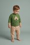 Baby Boy Teddy Bear Printed Pocket Jogger Tracksuit Set - 2