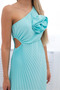 Rochie plisată cu o floare de mentă - 4