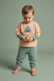 Baby Boy Teddy Bear Printed Pocket Jogger Tracksuit Set - 2