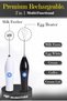 Powerful Milk Frother & Egg Beater by Ouslife - Rechargeable Handheld Drink Mixer - Electric Whisk Foam Maker for Coffee, Egg, Cappuccino, Matcha, Hot Chocolate & Coffee Creamer (Rechargeable 2in1) - 2