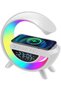 Atmosphere Lamp with 15W Wireless Charger Led Alarm Clock Dimmable Ambient Light Smart Table Lamp with Bluetooth Speaker Dazzling Running Lights 13 Modes Lights for Adults Kids Office Bedroom (White)