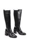 Black Comfortable Women's Boots with Flexible Rubber Detail on the Back and Medium Heel - 2