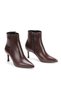 Brown Pointed Toe Thin High Heeled Side Zipper Women's Boots - 5