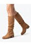 Code 100, Genuine Leather, with a Raised Sole, Without Bag and Zipper, Bellows-Style Boots - 3
