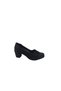 720 Women's Black Stone Stretch Thick Heeled Shoes