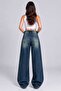 Women's Oversize Wide Leg Baggy Jean Pants - 3