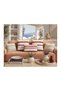 Zigzag Embroidered Salmon Colored Throw Pillow Cover