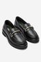 Genuine Leather Accessory Detailed Orthopedic Sole Women's Loafer Black Chiara - 2