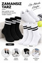 3-Piece Cotton Sports Socks 40-44 Women's Men's Unisex Long Socks Black White Striped Plain Daily Socks - 5